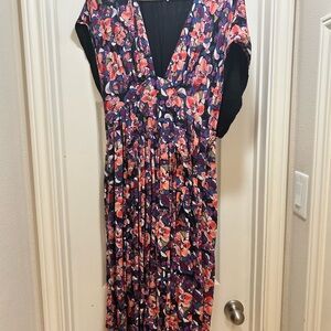 Free People Floral Maxi Dress with Pink and Purple Hues